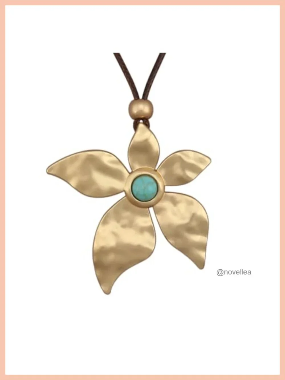 Faux Leather Turquoise Pendant Necklace Boho Chunky Circle Choker